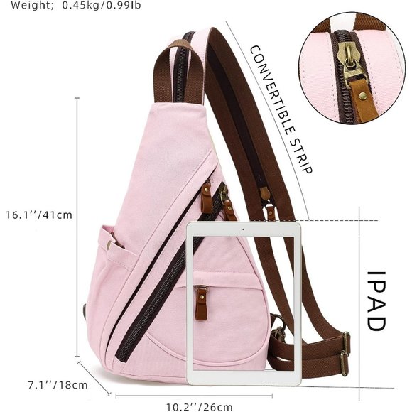 Women Small Casual Canvas Sling Crossbody Shoulder Backpack main image 6